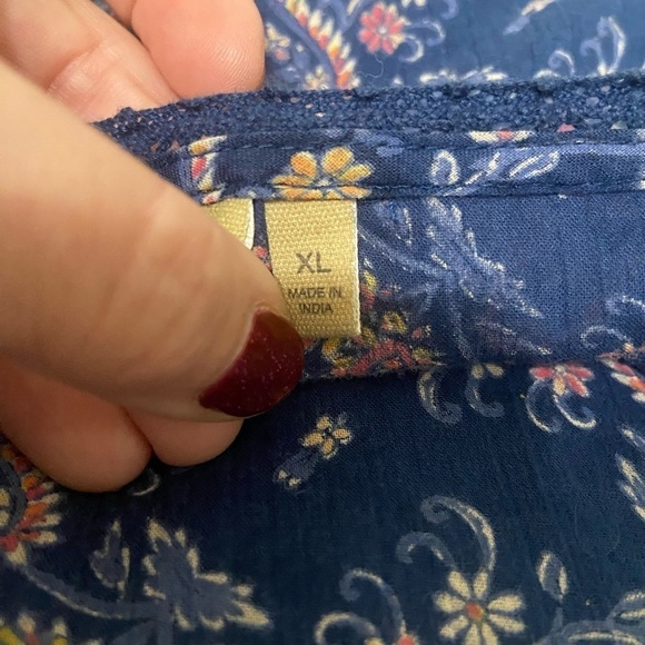 True Craft women's XL boho peasant style blouse with ruffle detail EUC - Picture 6 of 8